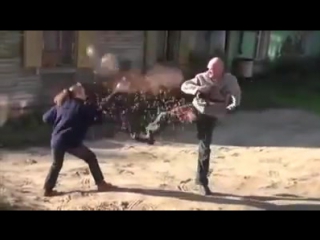 funny fighting in village