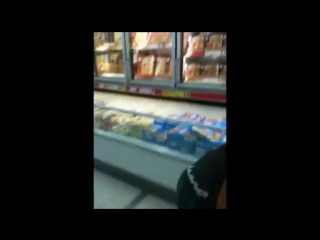 exposing boobs in the supermarket